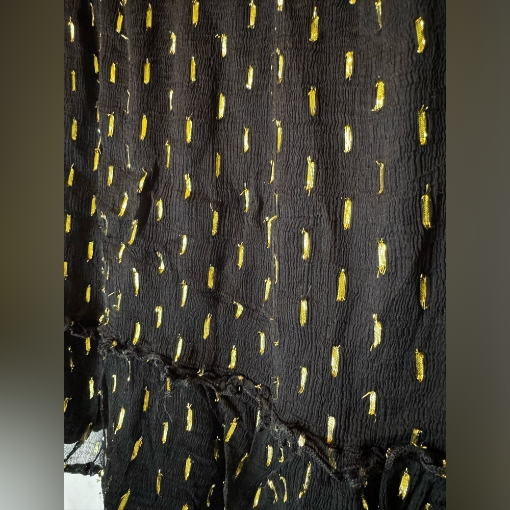 Angie Black and Gold Shimmer Mini Skirt Size M - Picture 2 of 7